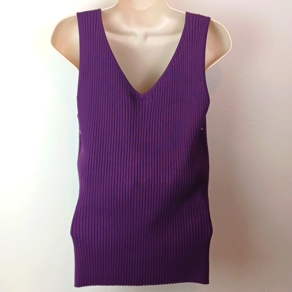 ❤️Bundle Only❤️ HILLARD & HANSON Purple Sequin Sparkly Knit Tank - Picture 10 of 11